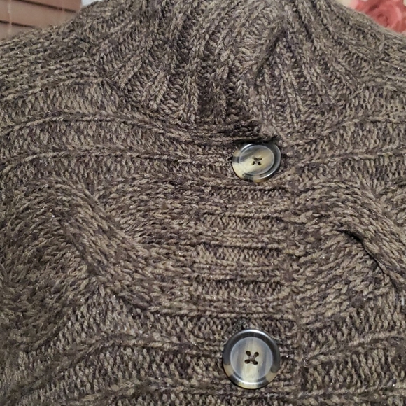 Collared Knit Poncho - Picture 2 of 8